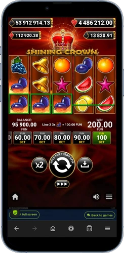 vincita da 200 sulla slot shining crown