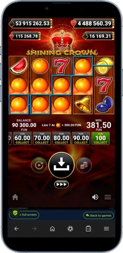 vincita da 381,50 sulla slot shining crown