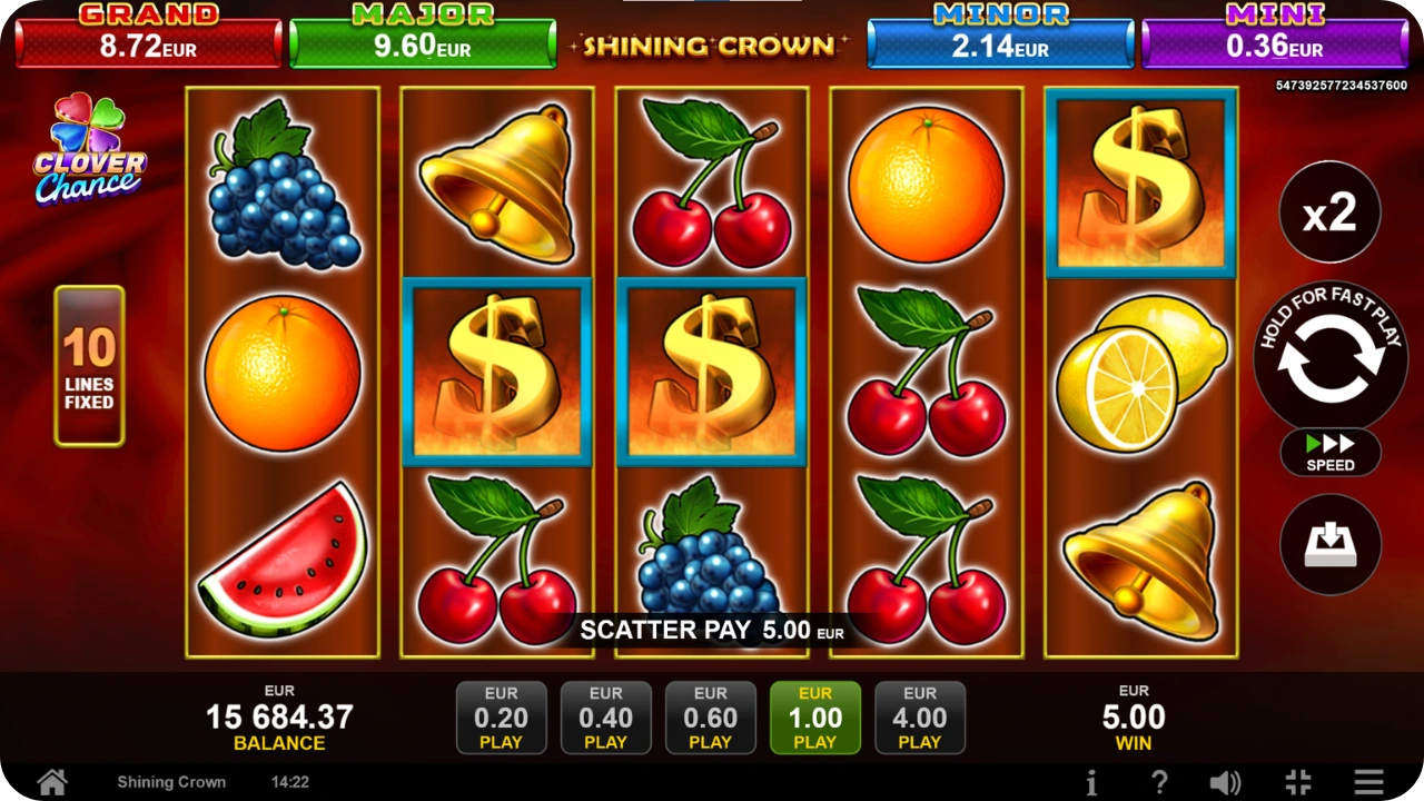 Simbolo Scatter Dollaro di Shining Crown